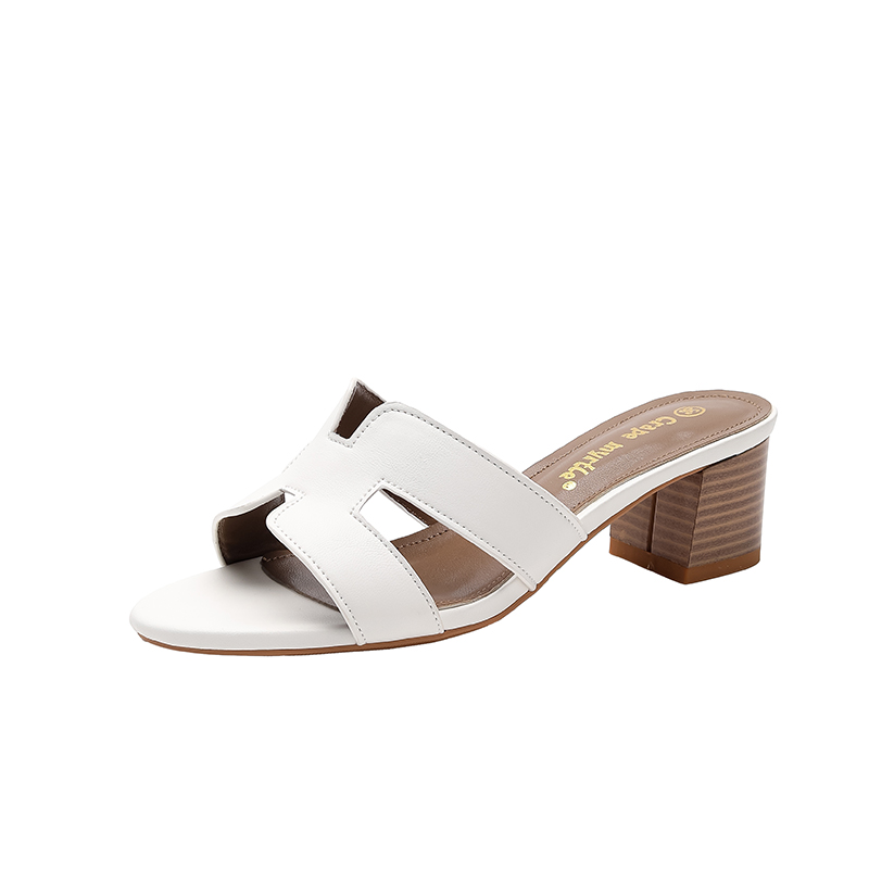 2026 Summer New Women's Thick Heel Fashion Soft Sole 5cm Open Toe Woven Beach Sandals - Image 5