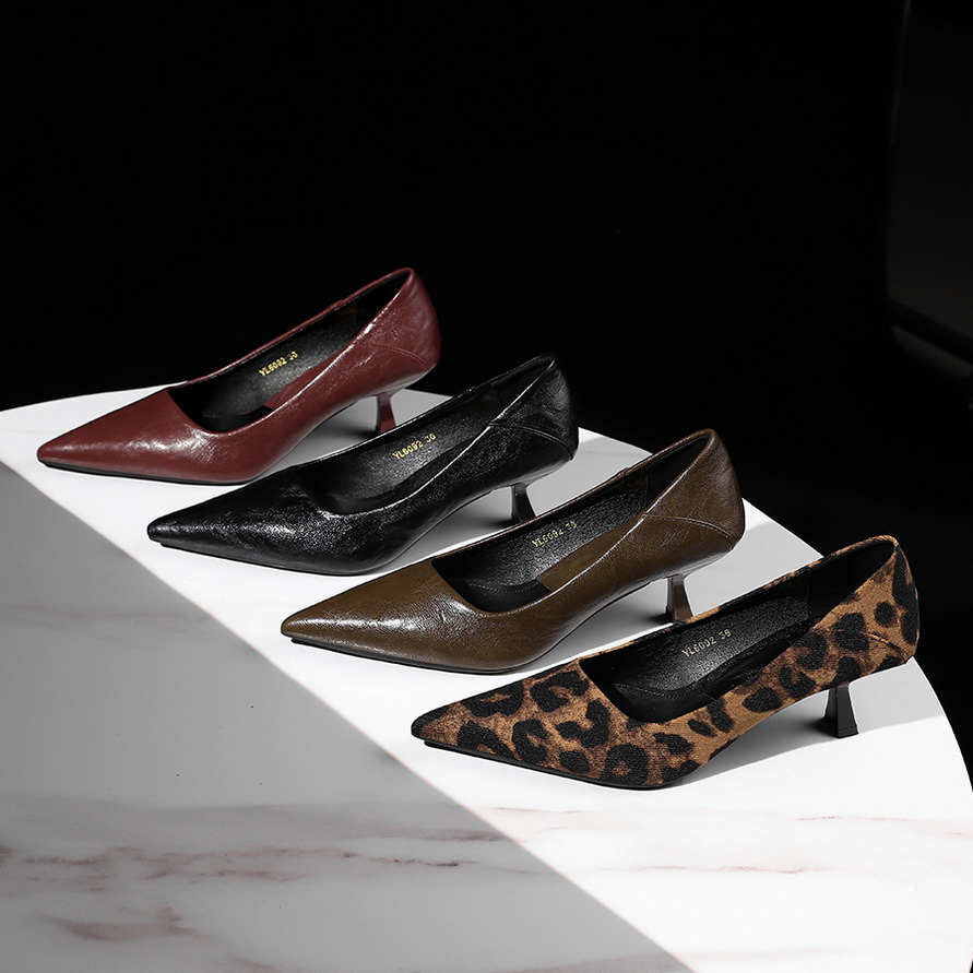 BIGWOOD Women's Leopard Print Stiletto Heels Pointed Toe Slip-On Flats - Image 2