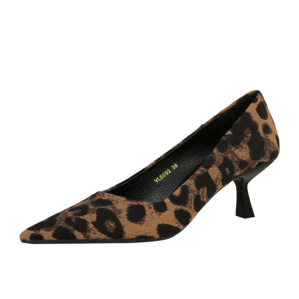 BIGWOOD Women's Leopard Print Stiletto Heels Pointed Toe Slip-On Flats - Image 5