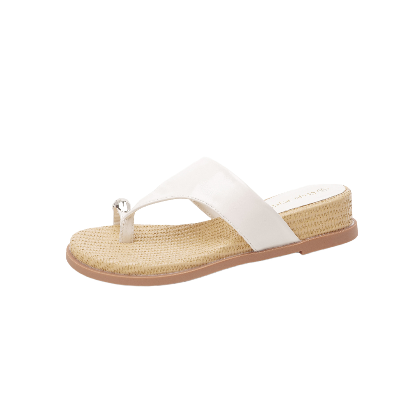 New Summer 3.5cm Wedge Heel Toe Loop Sandals with Silver Buckle for Women - Image 5
